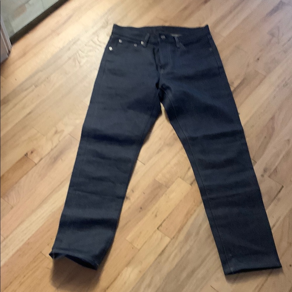 Uniqlo Men's dark Navy Slim Straight selvedge Jeans